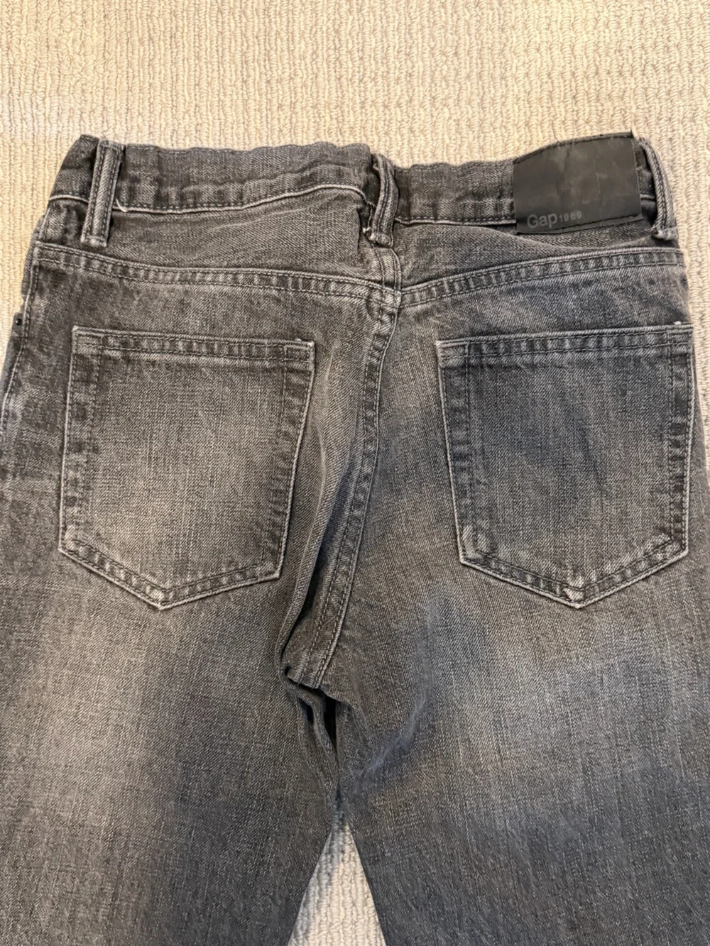 Black Faded Straight-Leg Adjustable Boys Jeans-GAP Kids